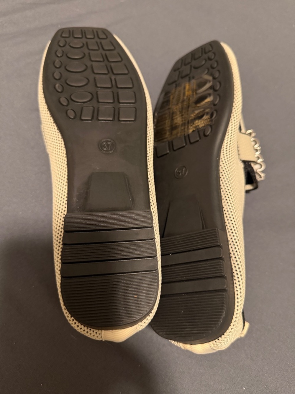 Source Unknown Beige Loafers with Crystal Buckle Trim - Picture 4 of 5